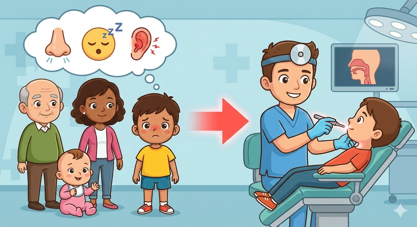 عملية اللحمية عند الأطفال: متى تصبح “الحل الوحيد” لإنقاذ نوم طفلك؟