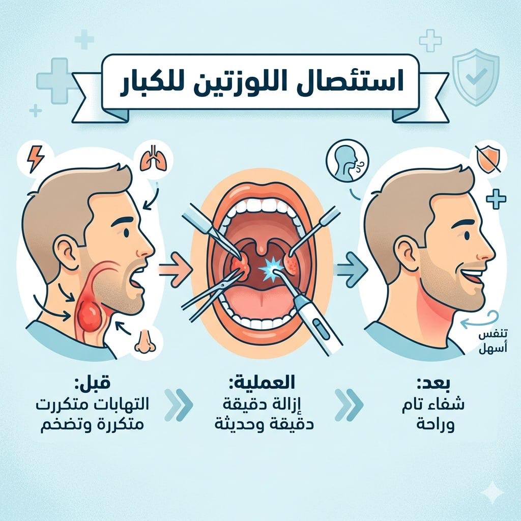 استئصال اللحمية عند الكبار