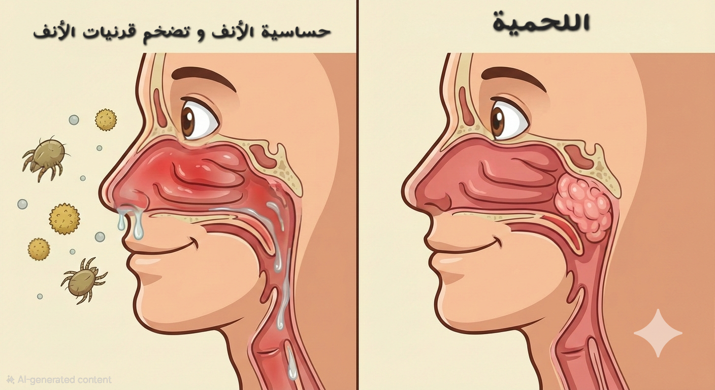 أنفي مسدود.. هل هي “لحمية” أم “تضخم غضاريف”؟ دليلك الشامل لتعرف الفرق