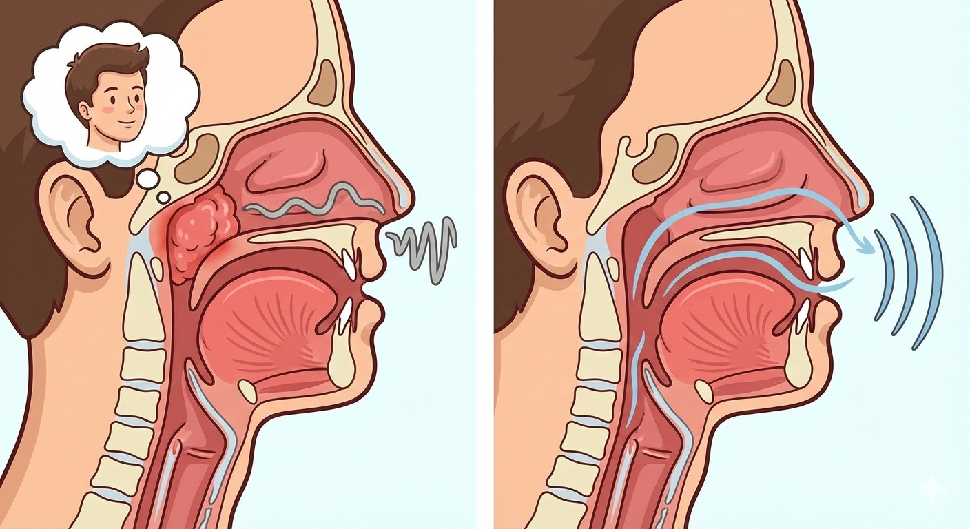 أسباب الخنف بعد عملية اللحمية:   لماذا يتغير صوت طفلك؟