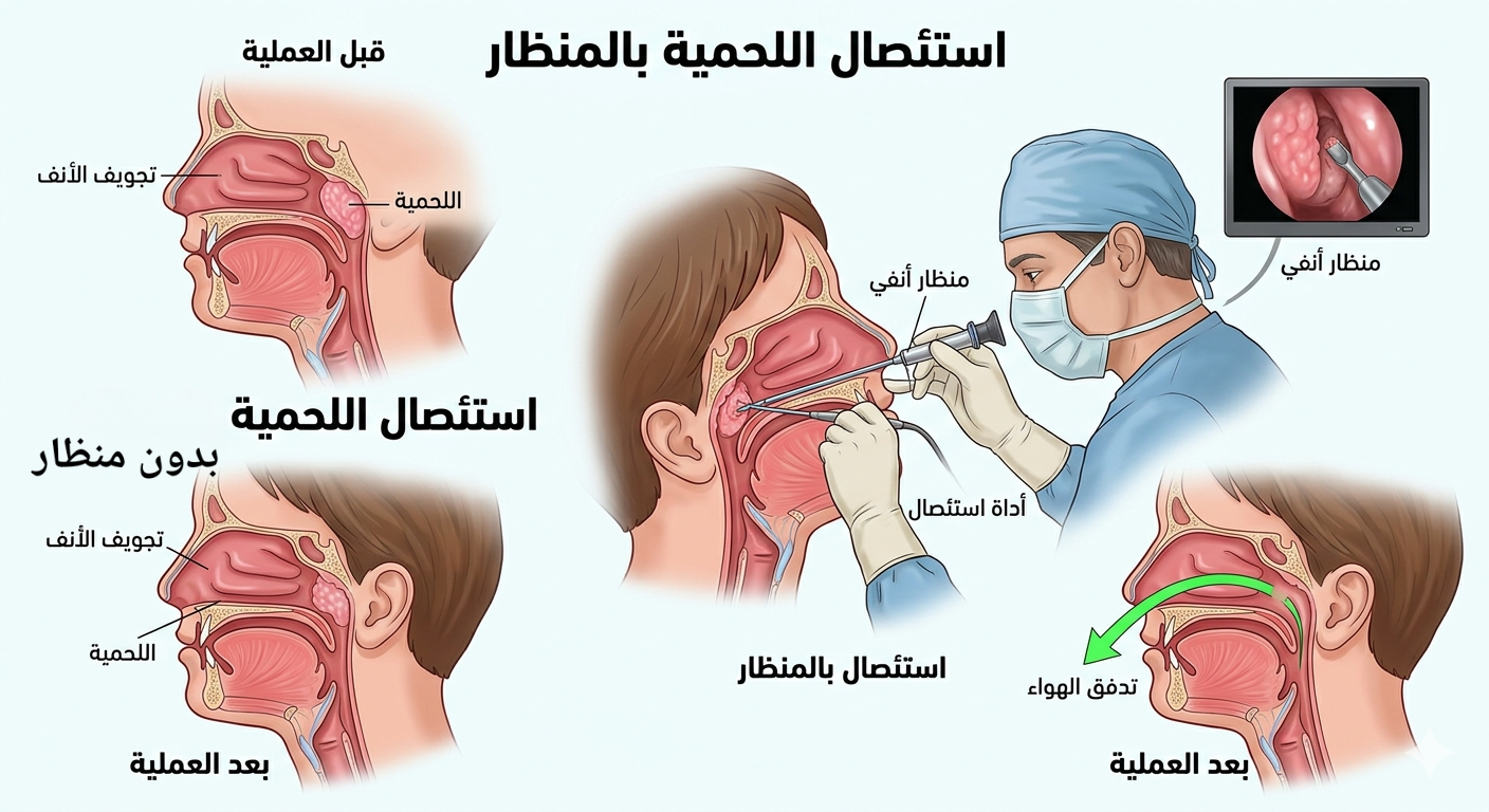استئصال اللحمية بالمنظار