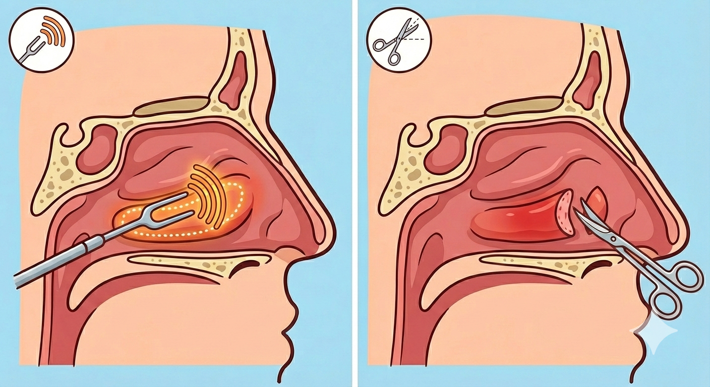 كي غضاريف الأنف أم استئصالها جراحياً؟  دليلك الشامل لقرار “تنفسي” سليم