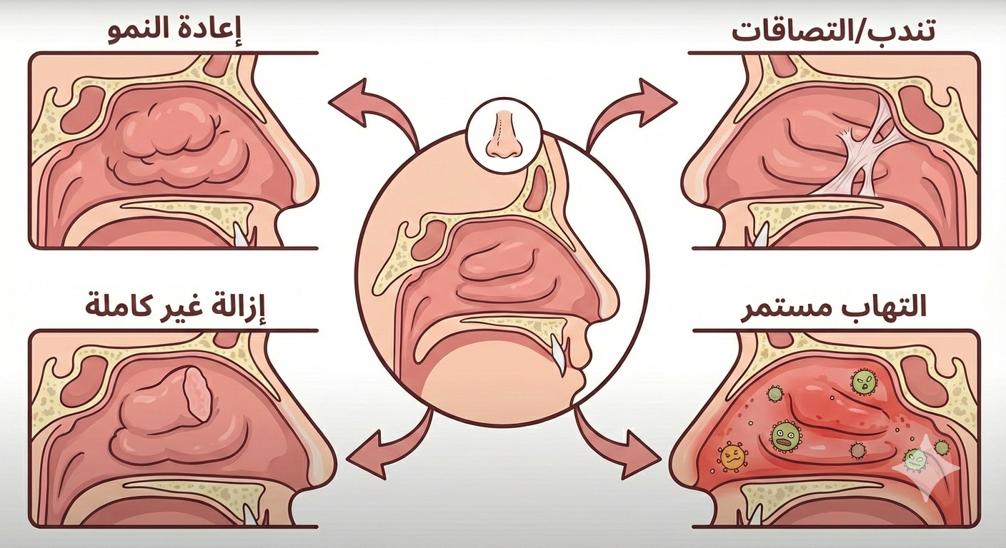 هل تعود غضاريف الأنف للتضخم مرة أخرى بعد العملية؟