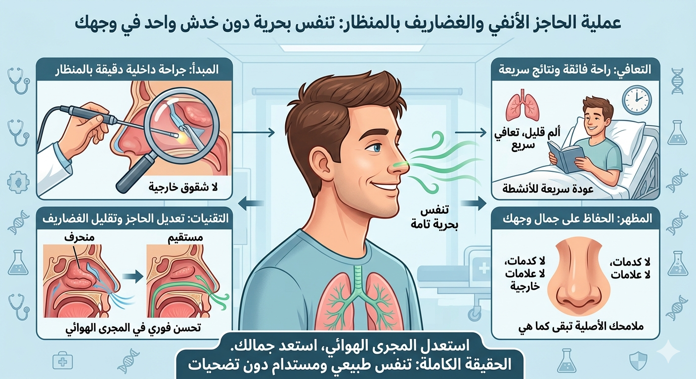 عملية الحاجز الأنفي والغضاريف بالمنظار