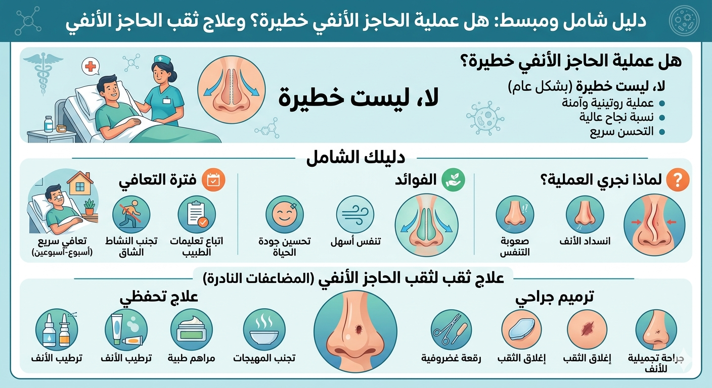 هل عملية الحاجز الأنفي خطيرة؟