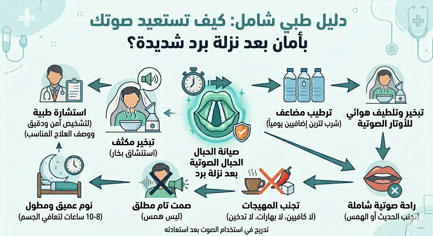 كيف تستعيد صوتك بأمان بعد نزلة برد شديدة؟